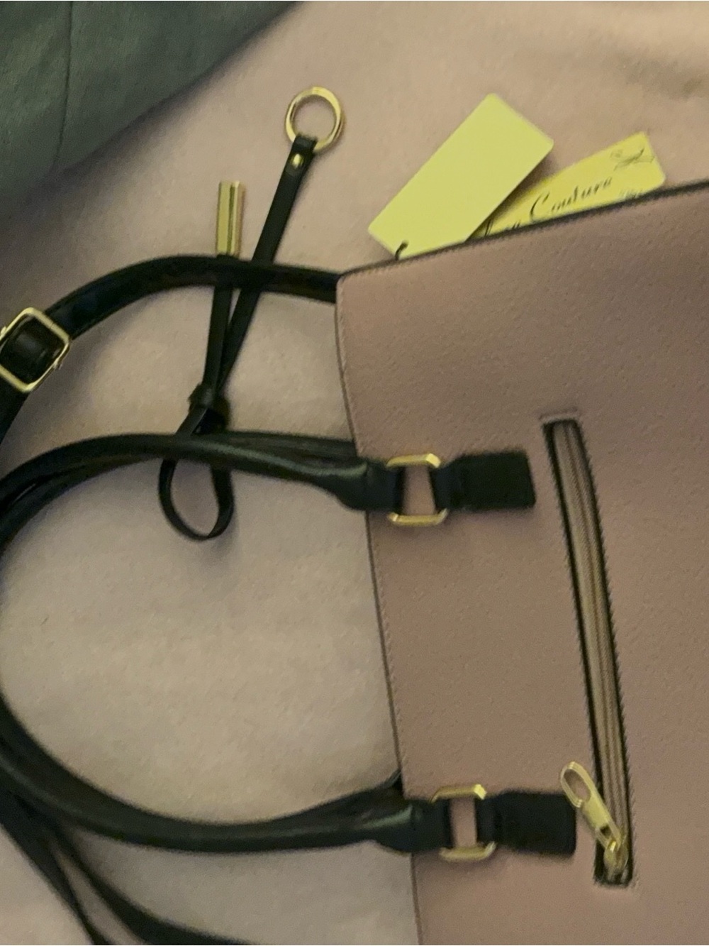 Women's Pink Crossbody Bag with Black Trim - Picture 5 of 7